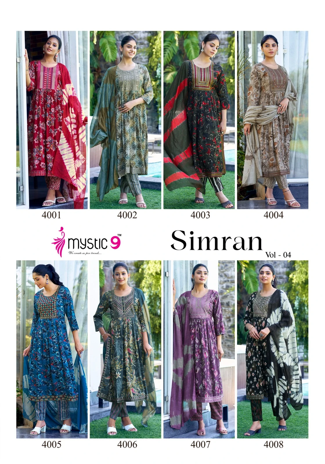 Mystic9 Simran Vol 4 Heavy Premium Rayon Foil Print Wholesale Readymade Salwar Suit Catalog — Wholesale, MPA wholesale from Surat — view 9